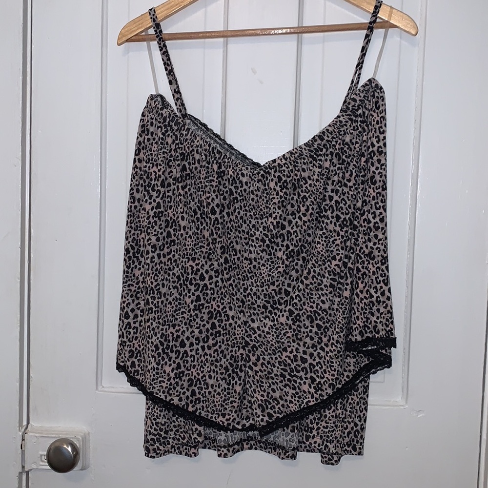 RENE ROFE LEOPARD PRINT CAMI AND SHORTS PAJAMA SET NWOT - Picture 4 of 10